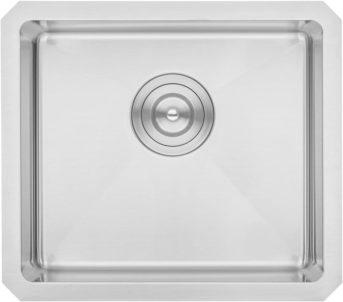 17 in. x 15 in. x 9 in. 16-Gauge Stainless Steel Undermount Single Bowl Bar Prep Kitchen Sink with Collapsible Colander Set and Strainer