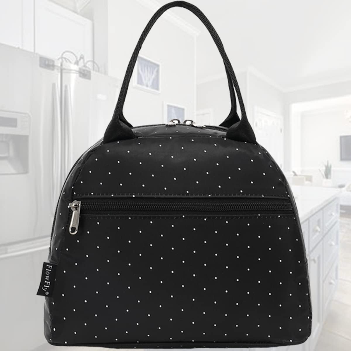 FlowFly Insulated Lunch Cooler Bag - Tote Bag Organizer for Women/Men, Dot