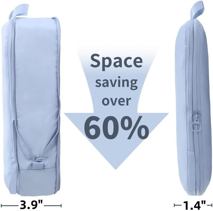 tianzong Compression Packing Cubes for Suitcases, Luggage Organizer Bags Set for Travel (Grey, 2 Pack Medium)