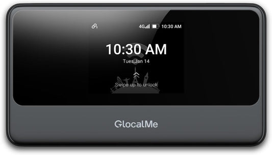 GlocalMe MeowGo G40Pro 4G Portable WiFi Hotspot for Travel in 200+ Countries, Upgraded 4G+ Mobile Hotspot Device with AI HyperConn, Speed Up to 390Mbps, No SIM Card Needed, 10 Connected Devices