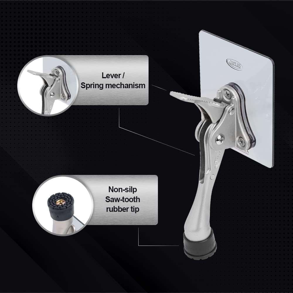 One-Touch Doorstop Adhesive Bracket (Satin Nickel, 4inch x 1pack)