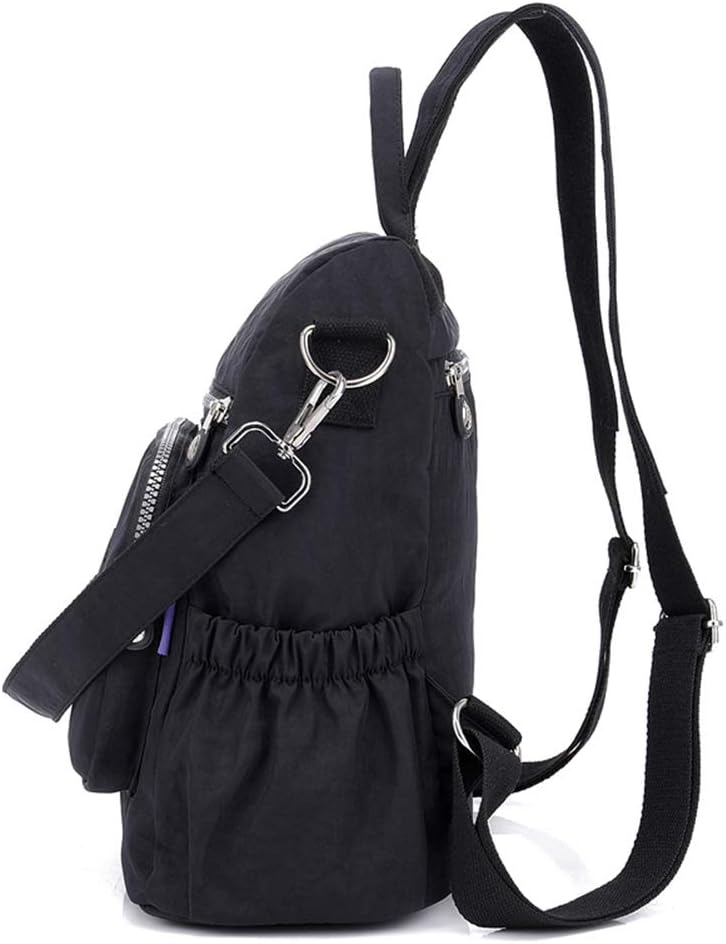 MINTEGRA Women Shoulder Backpack Multi-Pocket Nylon Purse Large Capacity Waterproof Casual Daypack