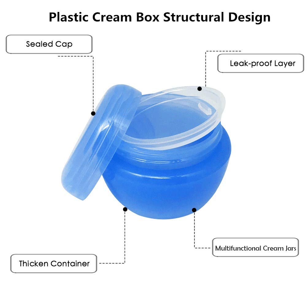 Cosywell Travel Containers Sets Silicone & PP Cream Jars for Toiletries Empty Lotion Leak-proof & TSA Approved Bottles Accessories with Hard Sealed Lids for Cosmetic Makeup Face Cream (9 Jars)
