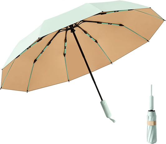 Folding Umbrella Anti-UV Compact Durable Folding Umbrella Auto Open Close Windproof Travel Umbrella Premium Grip Fits Backpack