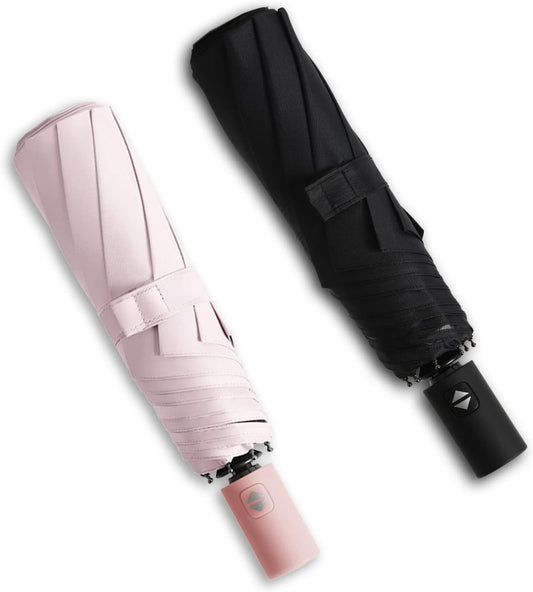 BAODINI Small UV Protection Travel Umbrella Compact for Rain and Sun UPF 50+ 41 inch Portable Umbrella for Women and Men
