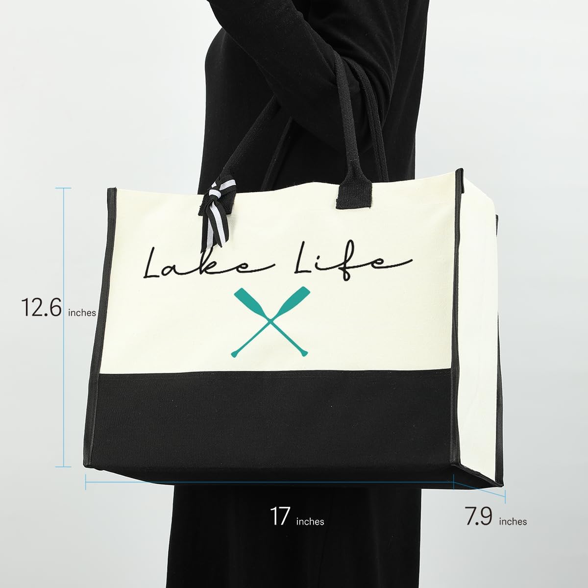 Lake Life Tote Bag for Women Waterproof Personalized Beach Bag Canvas Bag Funny Lake Girls Bag Trip Gifts