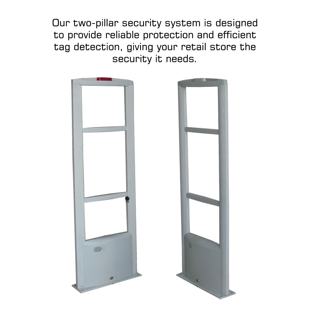 Full Starter Pack - EAS RF Retail and Clothing Store Security Tower Antenna System + 1000 Tags and Warning Stickers. Great for Shop Protection, Boutiqes, Store Security System Asset Protection
