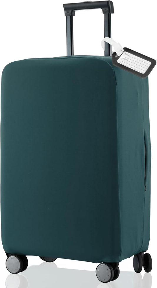 Travel Luggage Cover - Scratch-Resistant Fit 19-33 Inch, Avocado Green, 3XL