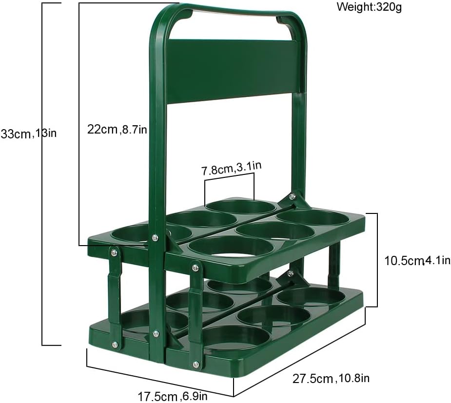 Portable Drink Carrier for Big Cups, Foldable Plastic Cup Holder, Reusable Cup Holder Carrier with Handle, Drink Delivery Carrier, Green Doordash