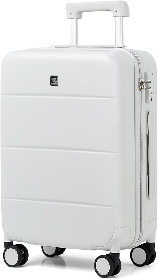 Hanke 26 Inch Luggage Large Suitcase With Spinner Wheels Tsa Luggage Suitcases Hard Case Luggage For Women & Men Rolling Checked Luggage(Smoke White)