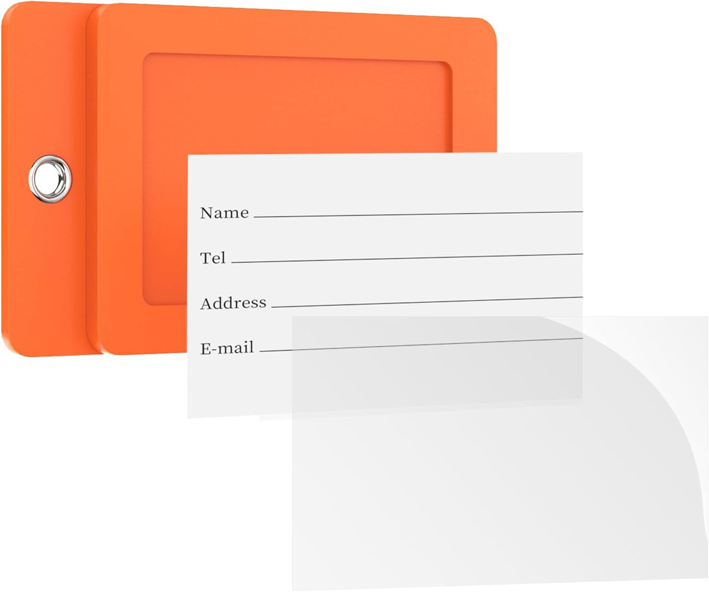 Gostwo 2 Pack Luggage Tags for Suitcases, 26 Initial Letter Travel Luggage Baggage Identification Labels ID Tag Fully Bendable Tags with Stainless Steel Loop (Orange) (Letter W)