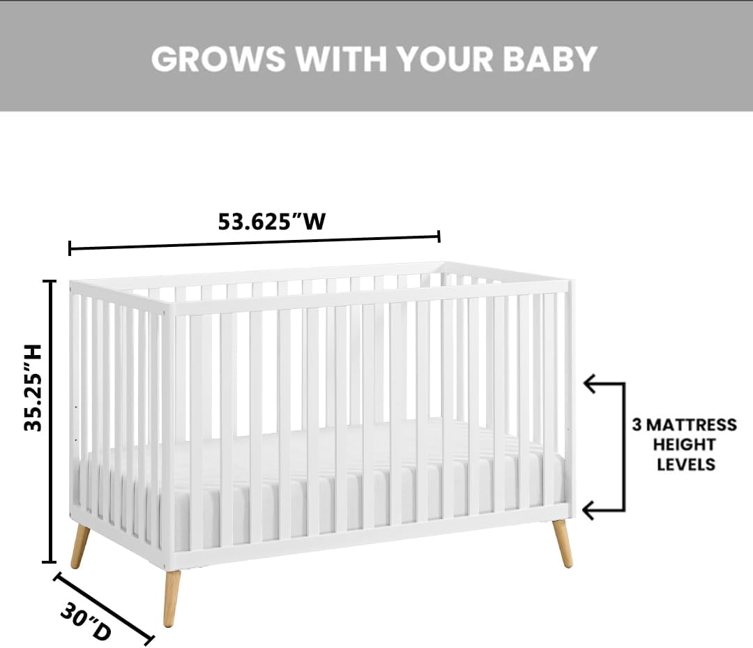 Oxford Baby Cozy Nest Convertible Island Crib, Snow White/Natural