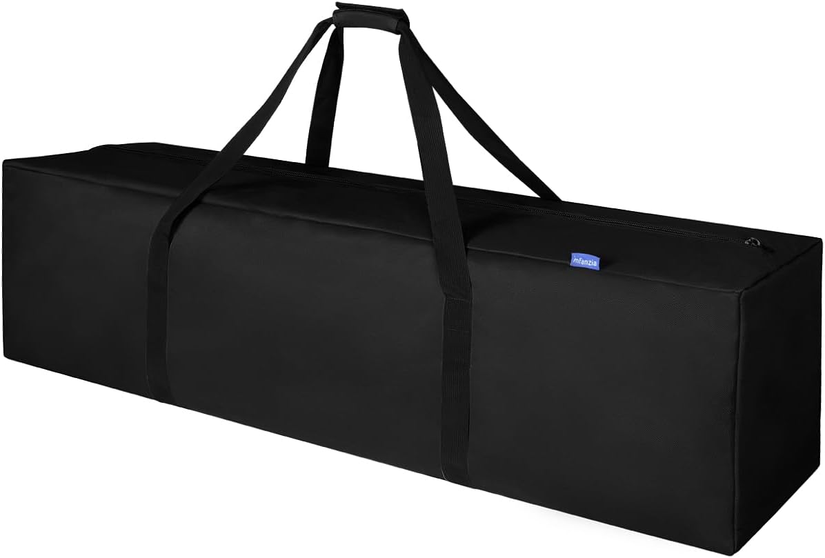 INFANZIA 45inch Sports Duffel Travel Bag, 115L Extra Large Duffel Luggage Bag with Upgrade Zipper, Water Resistant & Foldable Equipment Storage Bag for Camping Tent Tripod Fishing