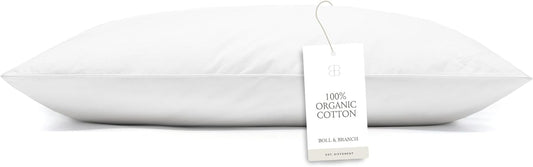 BOLL & BRANCH Down Alternative Pillow - Medium, King - Cooling Shell - Hypoallergenic Primaloft Luxury Down Alternative Fill - Superior Support