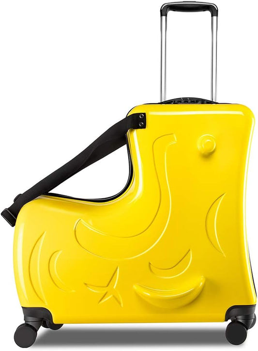 N-A Kids Ride On Suitcase with Wheels, Scooter Luggage for Toddlers Travel, Durable Children's Suitcase for Boys & Girls Ages 2-20 Years