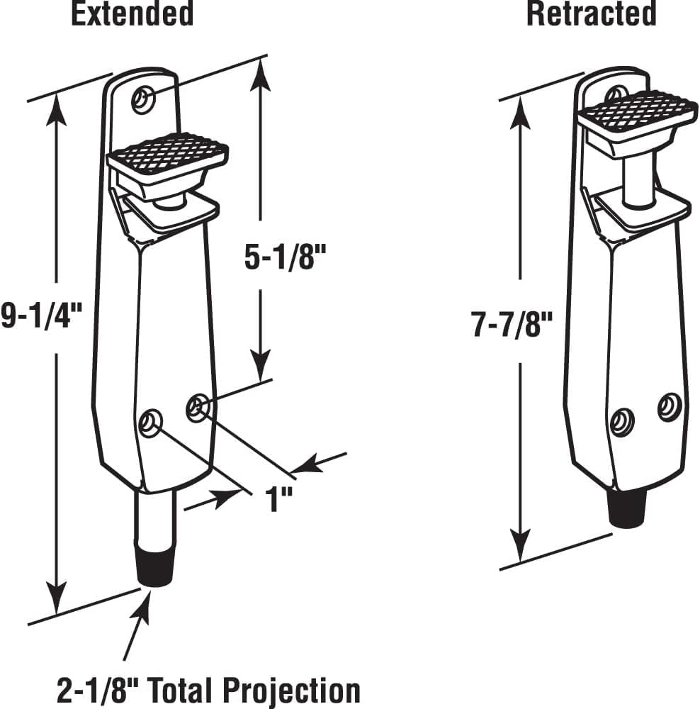 Pacific Doorware Heavy Duty Spring Loaded Step Down Push On Door Holder/Stopper (1, Aluminum)