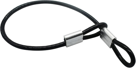 5 Pcs 4mm Wire 36 inch Vinyl Coated Stainless Steel Cable with Loops Short Wire Rope Lanyard Lock Security Chain Link for Outdoor Gates, Black(4mm x 36inch)