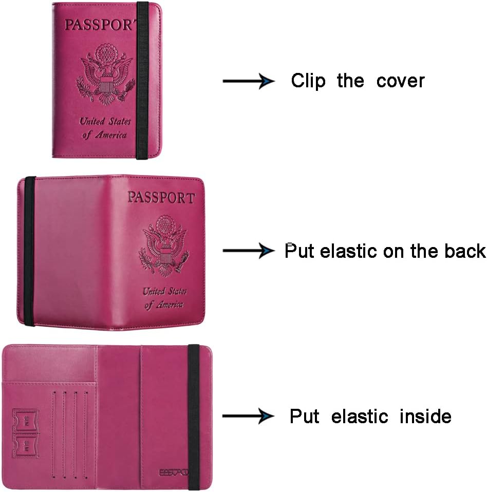 Passport Holder Cover Wallet Travel Essentials RFID Blocking Leather Card Case International Must Haves Travel Accessories for Women Men(101#Purple)