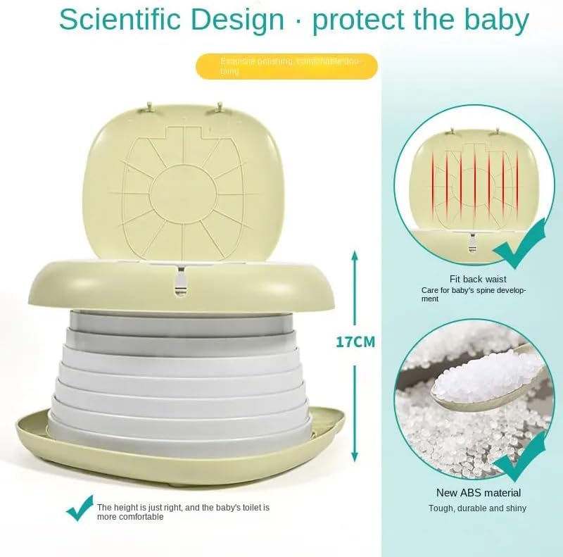 Portable Potty Seat For Toddler Travel, Travel Potty Seat For Toddler with Carry Handle, Portable Toilet For Kids Girls and Boys, Car Potty For Toddler (Grey)