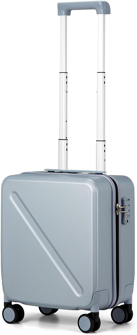 MILADA Underseat Carry On Luggage with Wheels 16 Inch Small Suitcase Personal Item Underseat Carry On Bag TSA Approved Carry On Luggage Hard Shell Suitcases Mini Travel Luggage, Grey