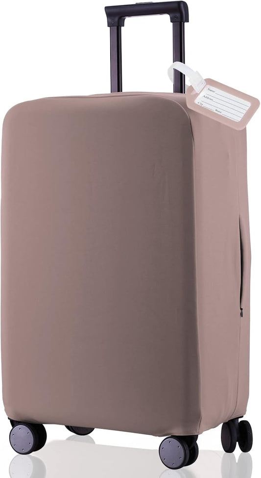 Travel Luggage Cover Suitcase Protector Scratch-Resistant Fit 19-31 Inch Suitcase, Not Included Suitcase (Khaki, 2XL(30-31 inch))