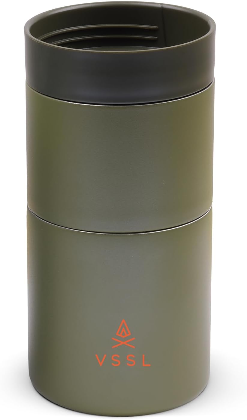 Nest Pour Over Coffee Set, Transportable and Compact Pour Over Set with 10 oz Double Walled Mug, Deep Moss