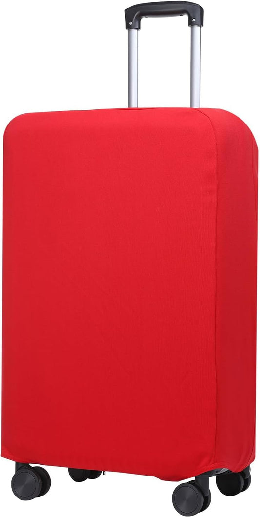 PATIKIL Luggage Cover, Suitcases Covers Elastic Carry on Cover Protector Washable Scratch-Resistant Fits 24-25 Inch Luggage for Travel Business Trips, Red