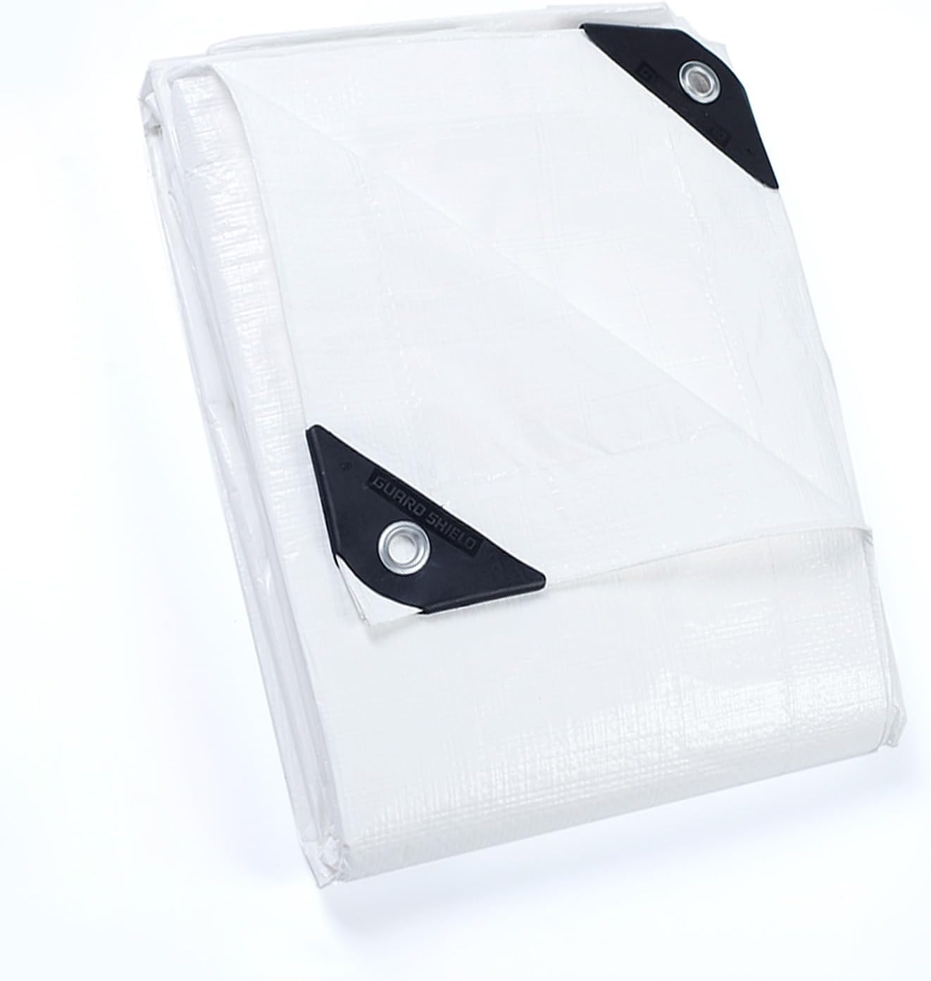 GUARD SHIELD Tarp White 10x12 Feet Multi Purpose Waterproof Poly Tarp Cover 5mil (2-Pack)