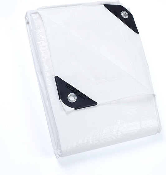 GUARD SHIELD Tarp White 9x15 Feet Multi Purpose Waterproof Poly Tarp Cover 5mil