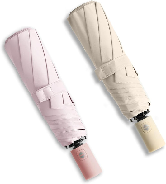 BAODINI Small UV Protection Travel Umbrella Compact for Rain and Sun UPF 50+ 41 inch Portable Umbrella for Women and Men