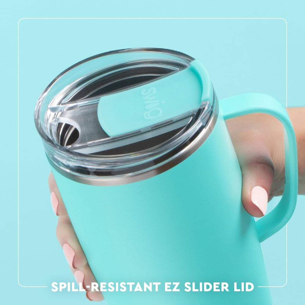 Swig Life 22oz Travel Mug, Insulated Tumbler with Handle and Lid, Travel Coffee Mug, Cup Holder Friendly, Stainless Steel 22 oz Tumbler, Reusable Insulated with Lid (Alabama)