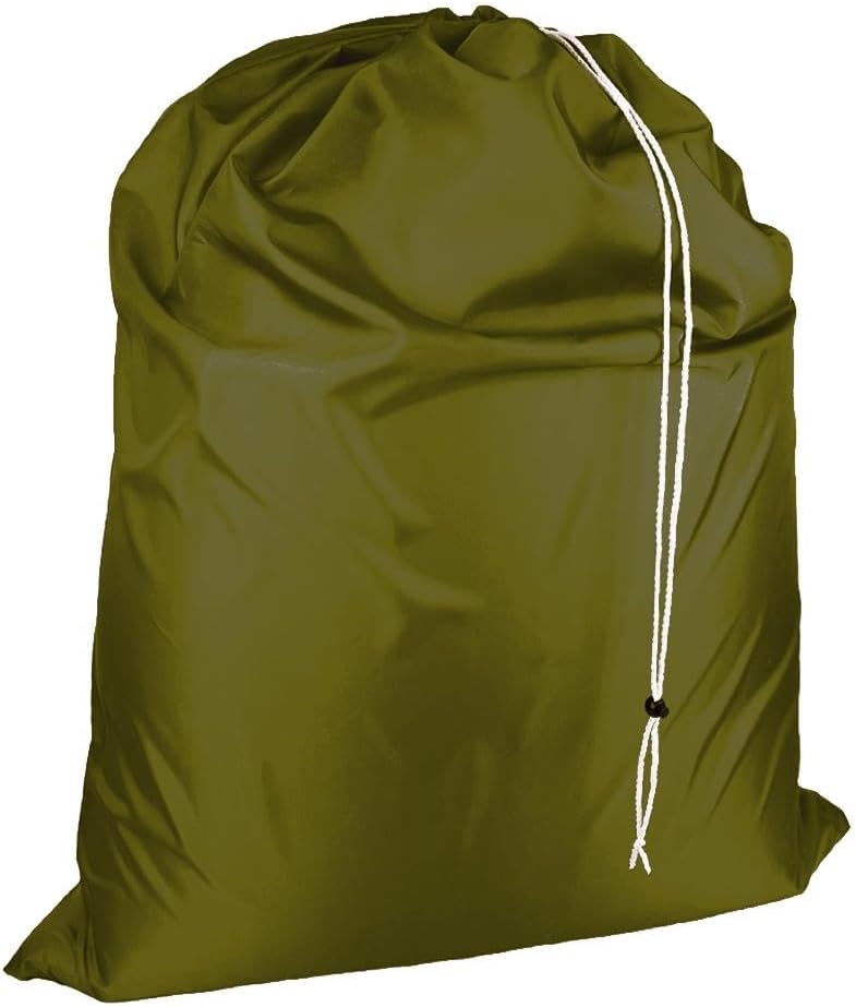 Laundry Bag with Locking Closure Drawstring – Extra Large Heavy Duty 100% Nylon, Large & Foldable Clothes Sack – Lightweight Dirty Laundry Organizer for Travel, Dorm, Gym – L 40" x H 50" (OLD GOLD)