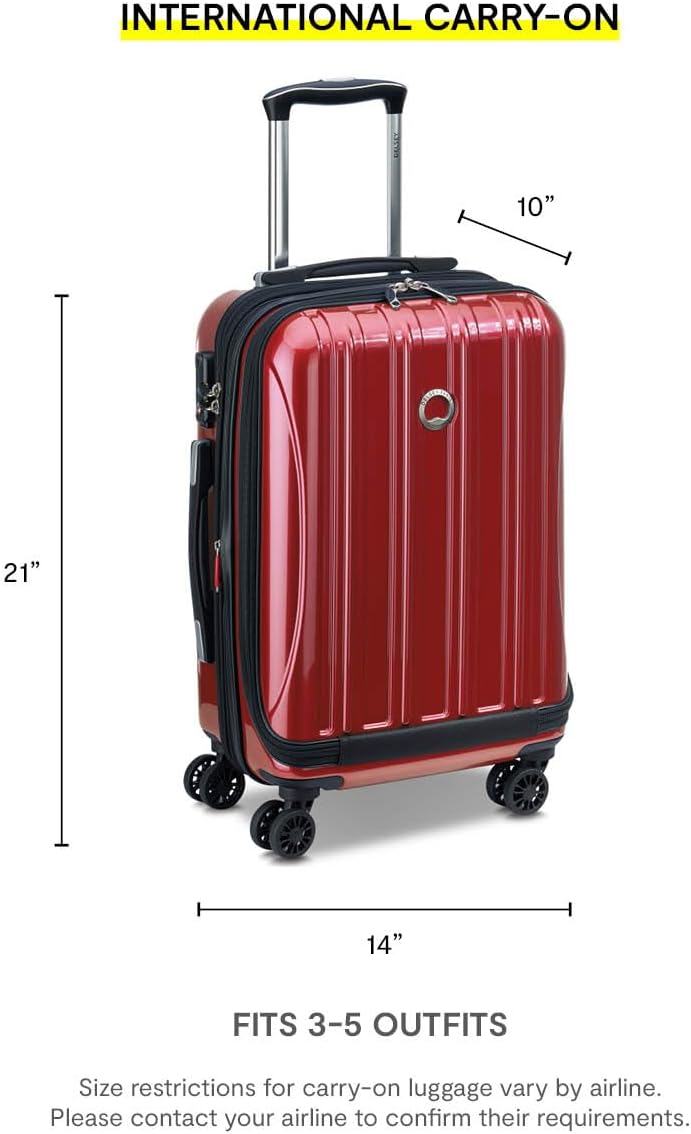 DELSEY PARIS Helium Aero Hardside Expandable Luggage with Spinner Wheels, Brick Red, 2-Piece Set (19/28)