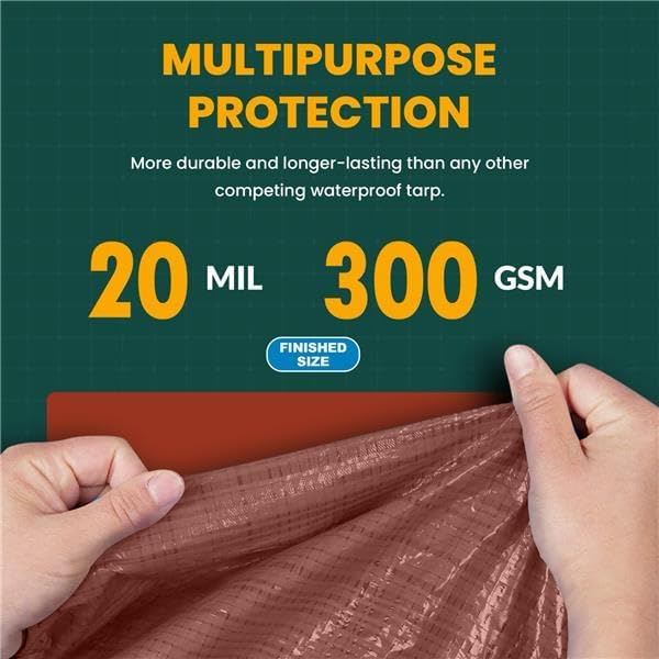 Tarp Cover Brown/Black Heavy Duty 20 Mill Thick Material, Waterproof 18'X24' Great for Tarpaulin Canopy Tent, Boat, RV Or Pool Cover! by Trademark Supplies (Poly Tarp 18X24, Ultra Thick)