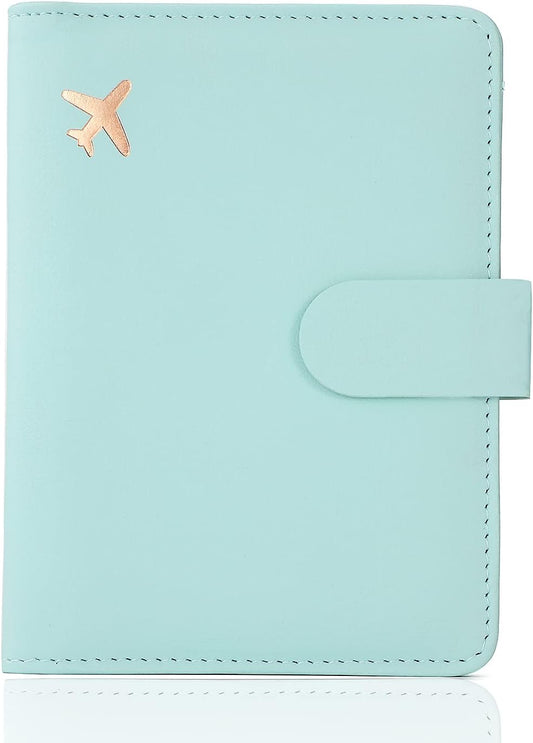 Melsbrinna Premium Leather Passport Holder Covers Case, Waterproof Rfid Blocking Travel Wallet Passport Holder with Pen Holder, Cute Passport Book for Women/Men
