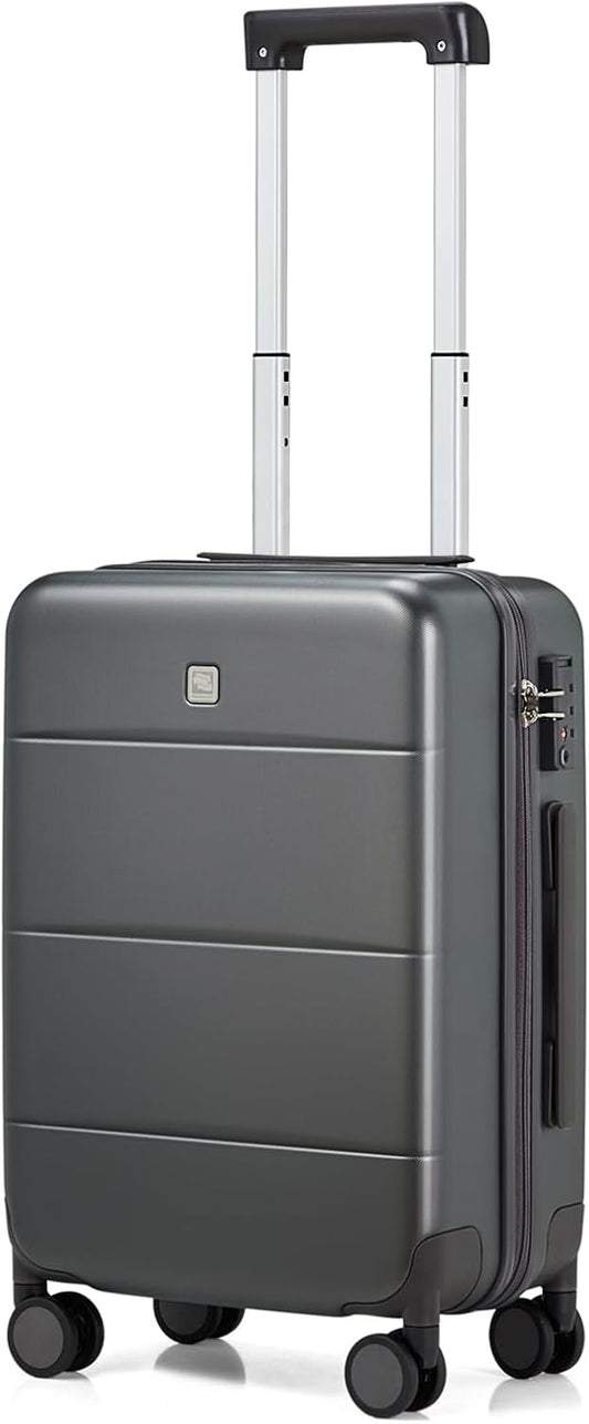 Hanke 20 Inch Carry On Luggage 22x14x9 Airline Approved PC Hard Shell Suitcases with Wheels TSA Luggage for Women Men Lightweight Travel Luggage(Graphite Grey)