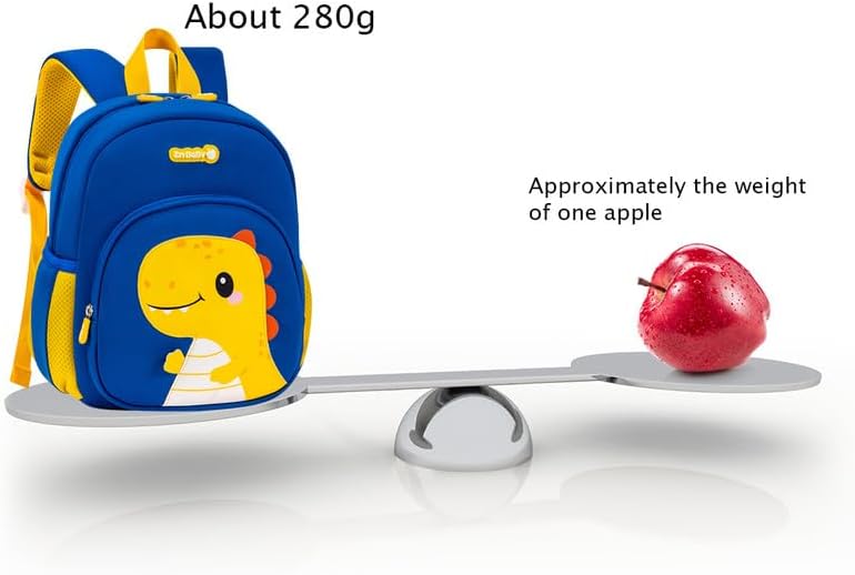 Padgene Toddler Harness Backpacks Safety Leash Kids Anti Lost Kindergarten Preschool Backpack Neoprene Lightweight Animal Schoolbag 3D Cartoon Dinasour Mini Travel Bag for Boys Girls Ages 3-5