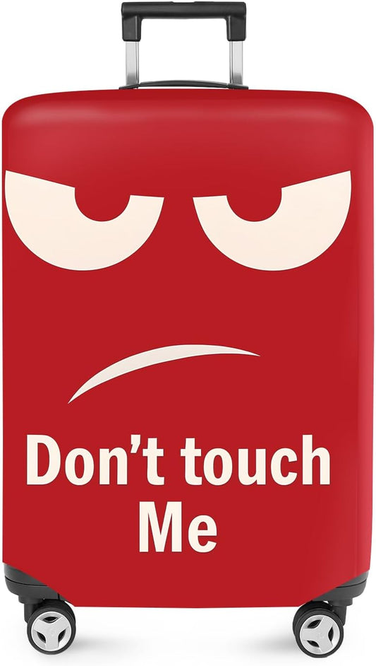 ANNA QUEEN Funny Luggage Cover, Don't Touch Me Red Face Design, Stretchable, Washable Travel Protector for 28-30 Inch Luggage