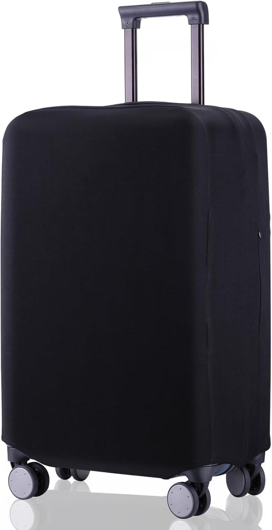 Travel Luggage Cover Suitcase Protector Scratch-Resistant Fit 19-31 Inch Suitcase, Not Included Suitcase (Black, XL(28-29inch))