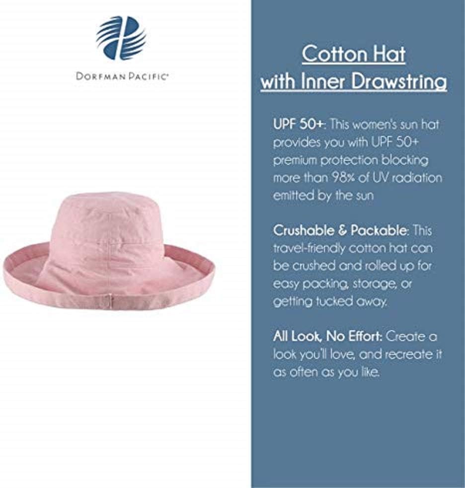 Scala Women's Cotton Hat with Inner Drawstring and Upf 50+ Rating