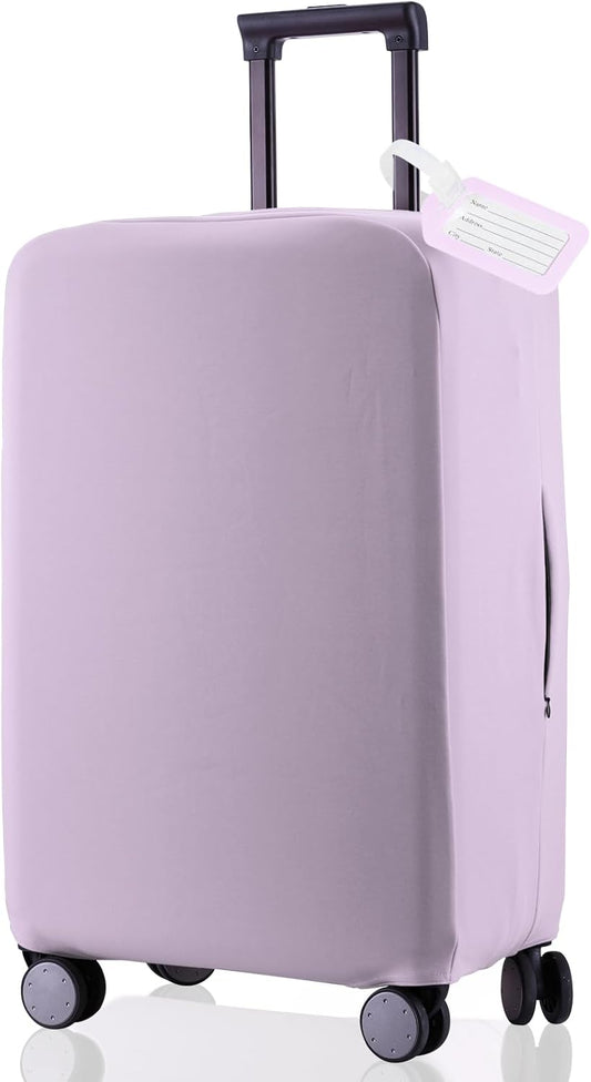 Travel Luggage Cover Suitcase Protector Scratch-Resistant Fit 19-31 Inch Suitcase, Not Included Suitcase (Lavender Purple, 2XL(30-31 inch))