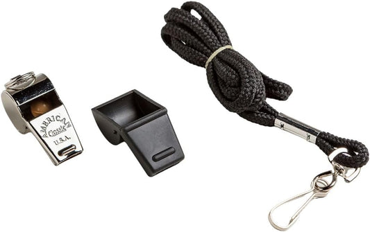 American Whistle Corporation American Classic Whistle - 126 db Solid Brass Whistle with Paracord Lanyards and Safe-T-Tip - Made in America