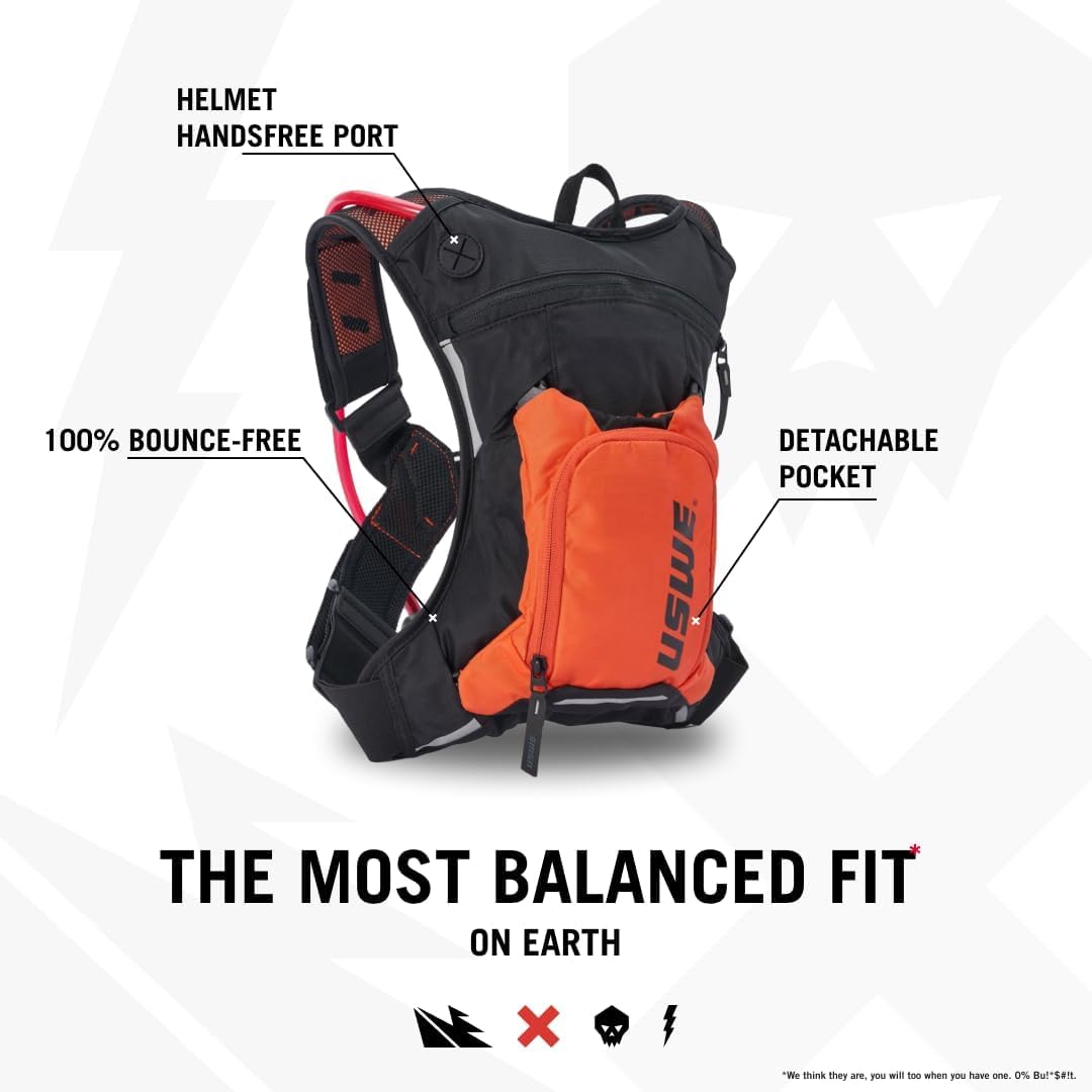 USWE Outlander Hydration Pack with Water Bladder, Hydration Backpack - Backpack for Cycling, MTB, Trail Running & More