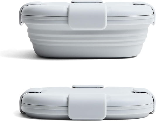 STOJO Collapsible Sandwich Box – 24oz, Reusable Food Storage Container, Silicone Bowl for Hot/Cold Food – Meal Prep, Lunch, Camping, Hiking – Dishwasher Safe (Set of 1, Cashmere)
