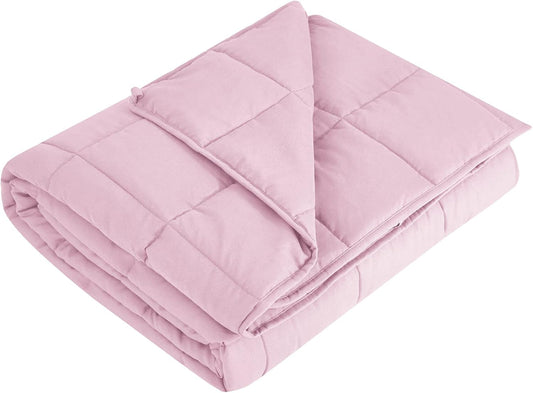 L'AGRATY Weighted Blanket - 60"x80" 25lbs Cooling Breathable Heavy Blanket Microfiber Material with Glass Beads for Adult All-Season Summer Fall Winter Soft Thick Comfort