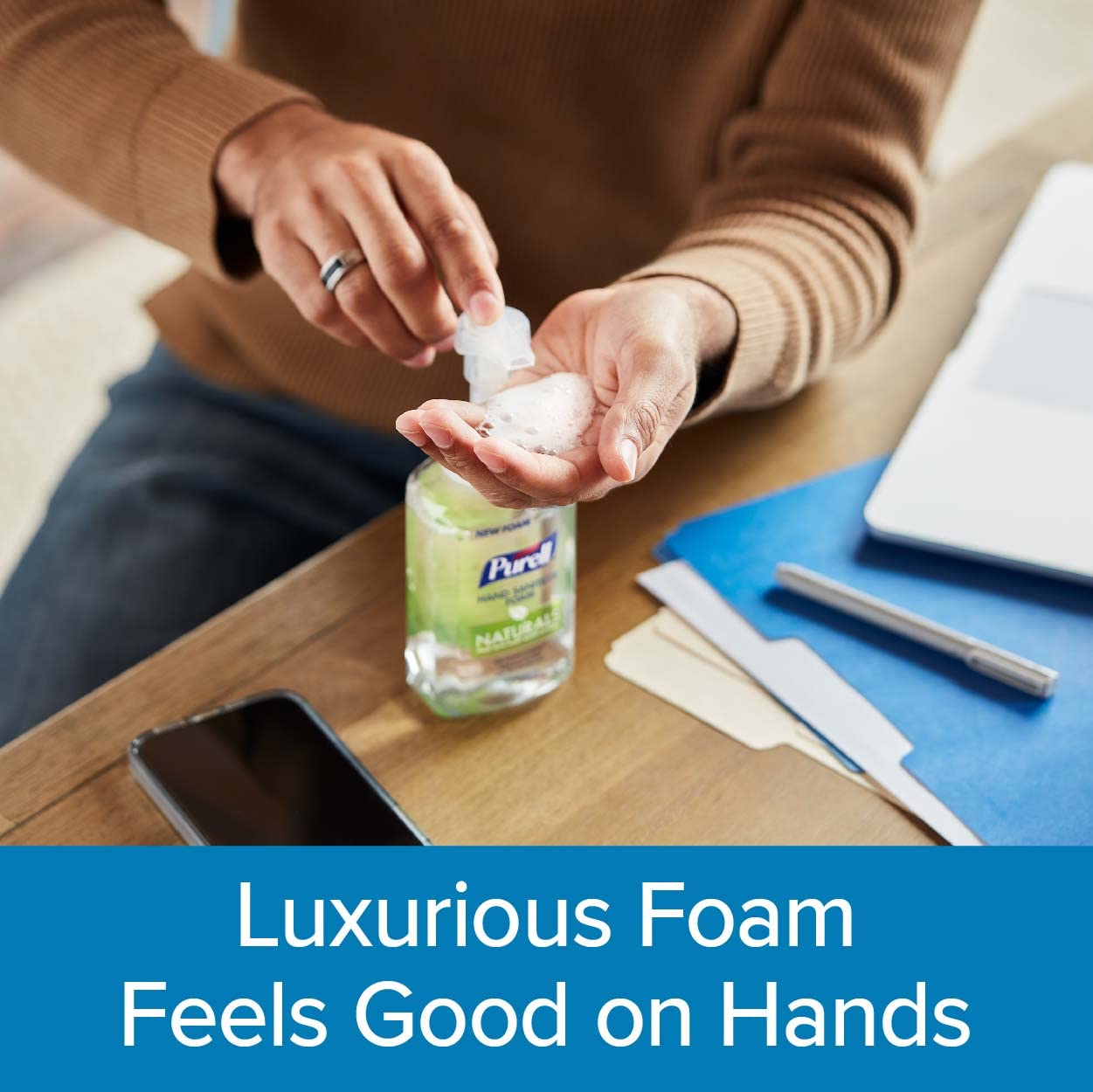 Purell Advanced Hand Sanitizer Naturals Foam with Plant-Based Ethanol, 10 fl oz Foam Pump Bottle (Pack of 3), 3001-06-EC