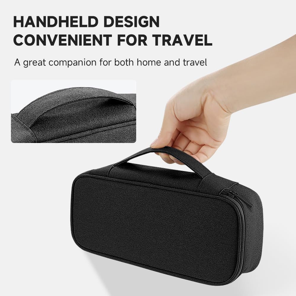 Teskyer Electronics Organizer Travel Case, Waterproof Portable Tech Accessories Pouch with Organized Compartments for Cables, Phone, Chargers, Earphone, Black