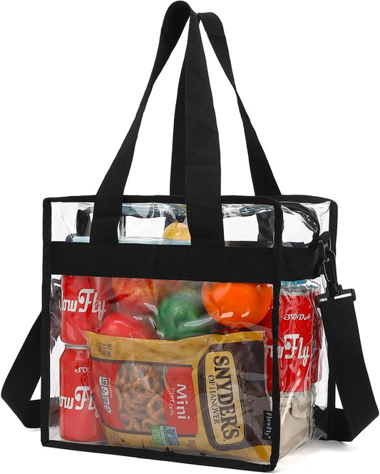 FlowFly Insulated Lunch Cooler Bag - Tote Bag Organizer for Women/Men, Clear#Black