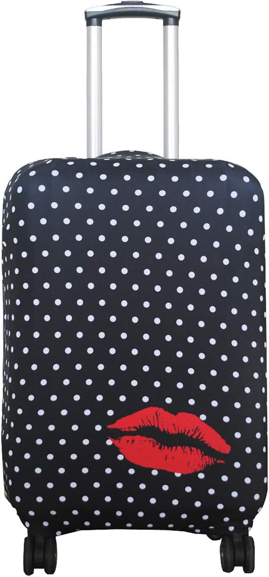 Explore Land Travel Luggage Cover Suitcase Protector Fits 23-26 Inch Case (Polkadot, M)