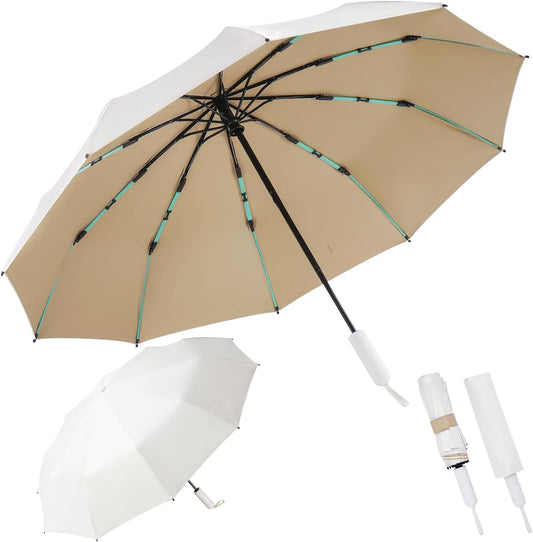 Folding Umbrella Anti-UV Compact Durable Folding Umbrella Auto Open Close Windproof Travel Umbrella Premium Grip Fits Backpack